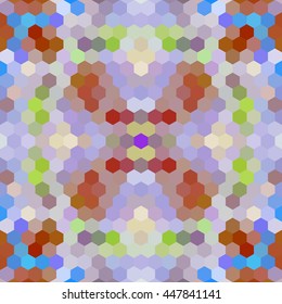 Kaleidoscopic low poly hexagon style vector mosaic background