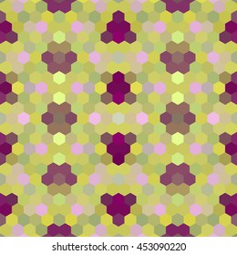 Kaleidoscopic low poly hexagon style vector mosaic background