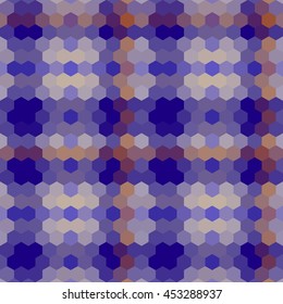 Kaleidoscopic low poly hexagon style vector mosaic background