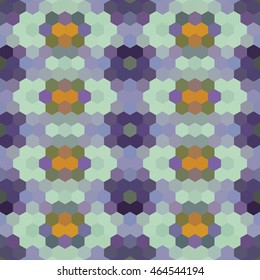 Kaleidoscopic low poly hexagon style vector mosaic background