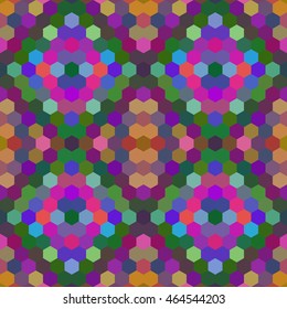 Kaleidoscopic low poly hexagon style vector mosaic background