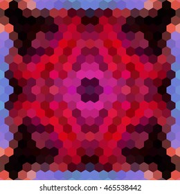 Kaleidoscopic low poly hexagon style vector mosaic background