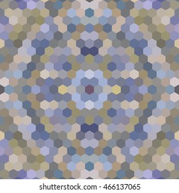 Kaleidoscopic low poly hexagon style vector mosaic background