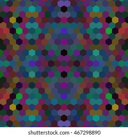 Kaleidoscopic low poly hexagon style vector mosaic background