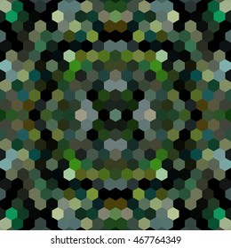 Kaleidoscopic low poly hexagon style vector mosaic background