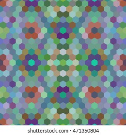 Kaleidoscopic low poly hexagon style vector mosaic background