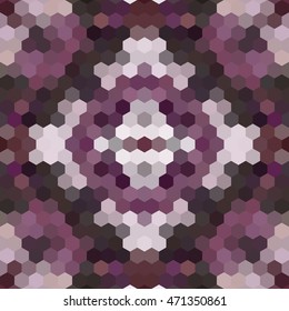 Kaleidoscopic low poly hexagon style vector mosaic background
