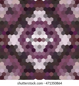 Kaleidoscopic low poly hexagon style vector mosaic background