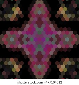 Kaleidoscopic low poly hexagon style vector mosaic background