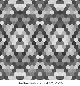 Kaleidoscopic low poly hexagon style vector mosaic background