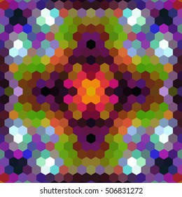 Kaleidoscopic low poly hexagon style vector mosaic background