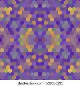 Kaleidoscopic low poly hexagon style vector mosaic background