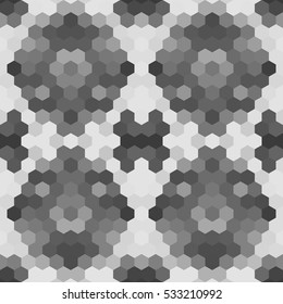 Kaleidoscopic low poly hexagon style vector mosaic background
