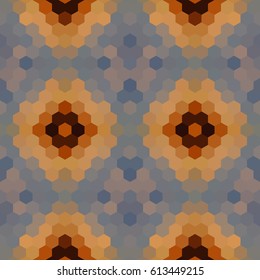 Kaleidoscopic low poly hexagon style vector mosaic background