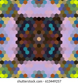 Kaleidoscopic low poly hexagon style vector mosaic background