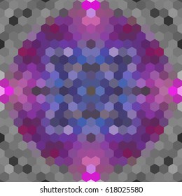 Kaleidoscopic low poly hexagon style vector mosaic background