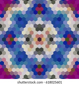 Kaleidoscopic low poly hexagon style vector mosaic background