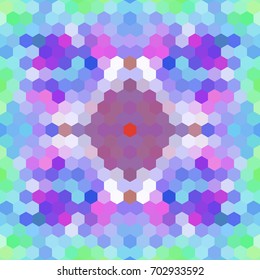 Kaleidoscopic low poly hexagon style vector mosaic background
