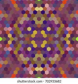 Kaleidoscopic low poly hexagon style vector mosaic background
