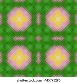 Kaleidoscopic low poly rhomb style vector mosaic background