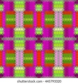 Kaleidoscopic low poly rhomb style vector mosaic background