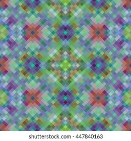 Kaleidoscopic low poly rhomb style vector mosaic background