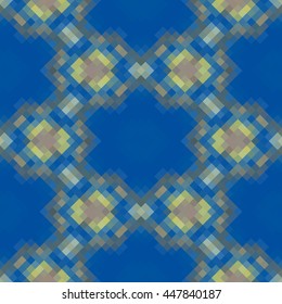 Kaleidoscopic low poly rhomb style vector mosaic background