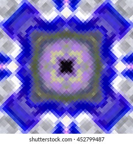 Kaleidoscopic low poly rhomb style vector mosaic background