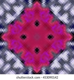 Kaleidoscopic low poly rhomb style vector mosaic background