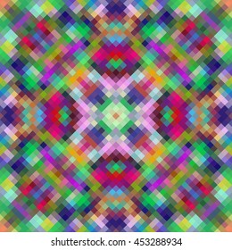 Kaleidoscopic low poly rhomb style vector mosaic background