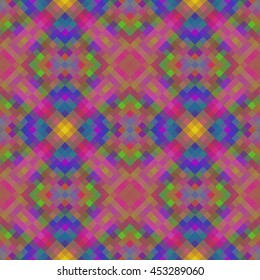 Kaleidoscopic low poly rhomb style vector mosaic background