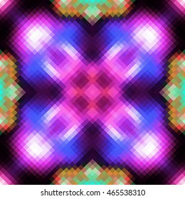 Kaleidoscopic low poly rhomb style vector mosaic background