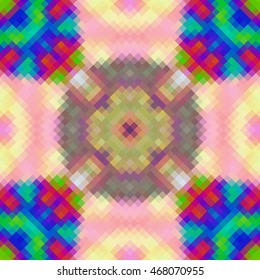 Kaleidoscopic low poly rhomb style vector mosaic background