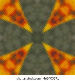 Kaleidoscopic low poly rhomb style vector mosaic background