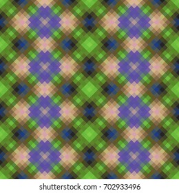 Kaleidoscopic low poly rhomb style vector mosaic background