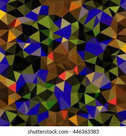 Kaleidoscopic low poly triangle style vector mosaic background
