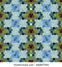 Kaleidoscopic low poly triangle style vector mosaic background