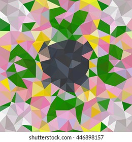 Kaleidoscopic low poly triangle style vector mosaic background