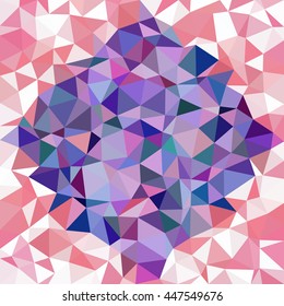 Kaleidoscopic low poly triangle style vector mosaic background