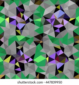 Kaleidoscopic low poly triangle style vector mosaic background