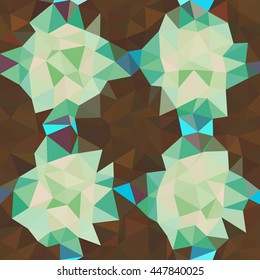 Kaleidoscopic low poly triangle style vector mosaic background