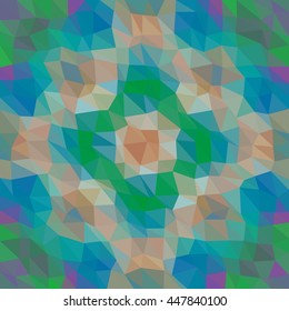 Kaleidoscopic low poly triangle style vector mosaic background