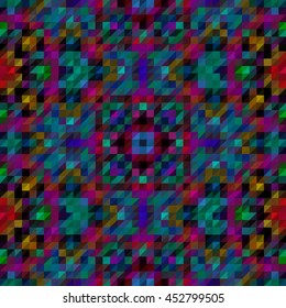 Kaleidoscopic low poly triangle style vector mosaic background