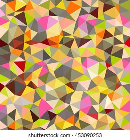 Kaleidoscopic low poly triangle style vector mosaic background