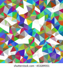 Kaleidoscopic low poly triangle style vector mosaic background