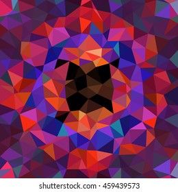 Kaleidoscopic low poly triangle style vector mosaic background