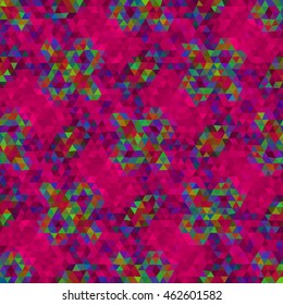 Kaleidoscopic low poly triangle style vector mosaic background