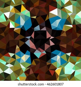 Kaleidoscopic low poly triangle style vector mosaic background