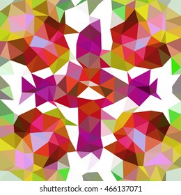 Kaleidoscopic low poly triangle style vector mosaic background