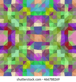 Kaleidoscopic low poly triangle style vector mosaic background